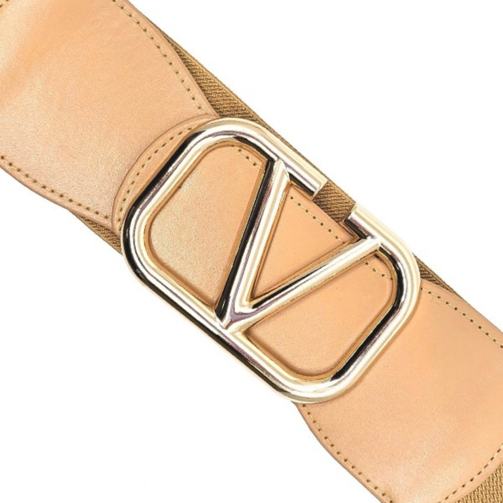 Taupe Gold Buckle Belt